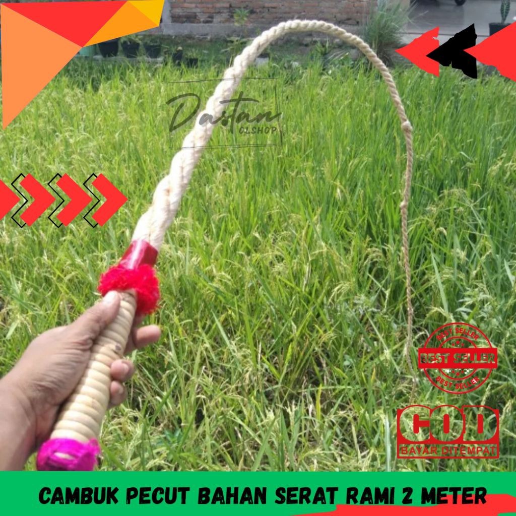 

* Cambuk pecut cemeti jejeran bahan rami besar 2 meter jaranan kuda lumping ^