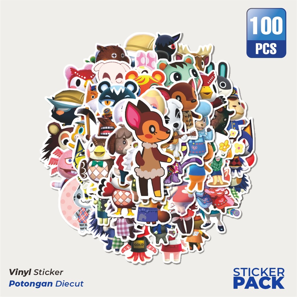 

Stiker Vinyl Stiker Game Animal Crossing Nintendo Char Mix 2 Waterproof Aesthetic- Untuk Laptop, Motor, dan Helm - Paper Stationery Pack