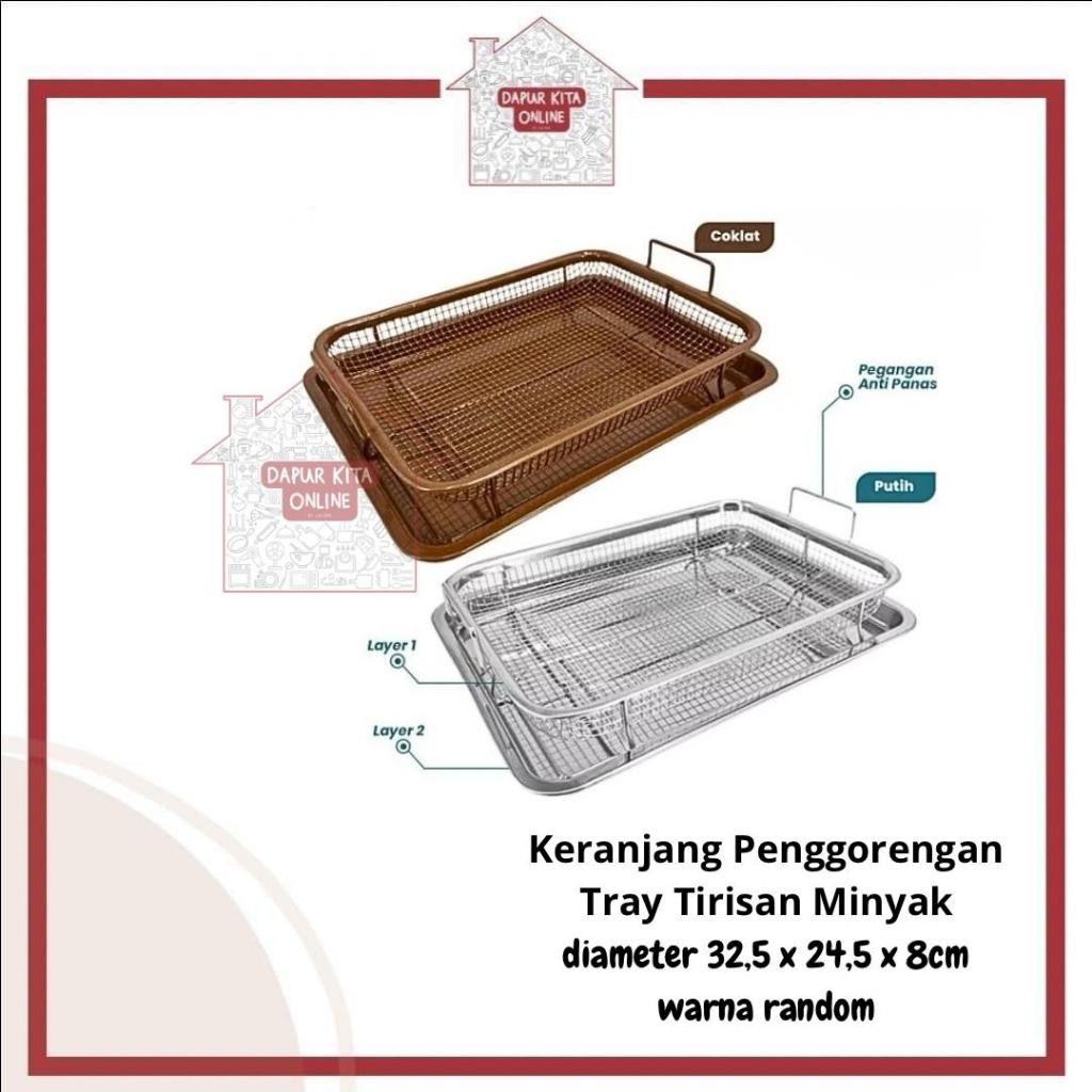 

Keranjang Penggoreng / PENIRIS MINYAK / FOOD TRAY / STAINLESS STEEL Nampan Pendingin Kue Stainless