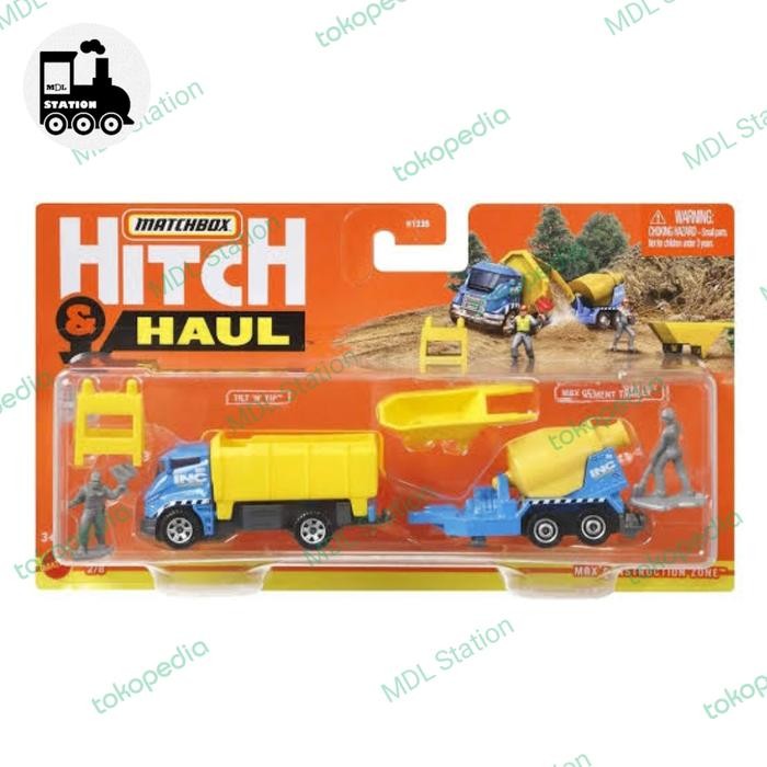 Matchbox Hitch & Haul - MBX Construction Zone Cement Trailer Set