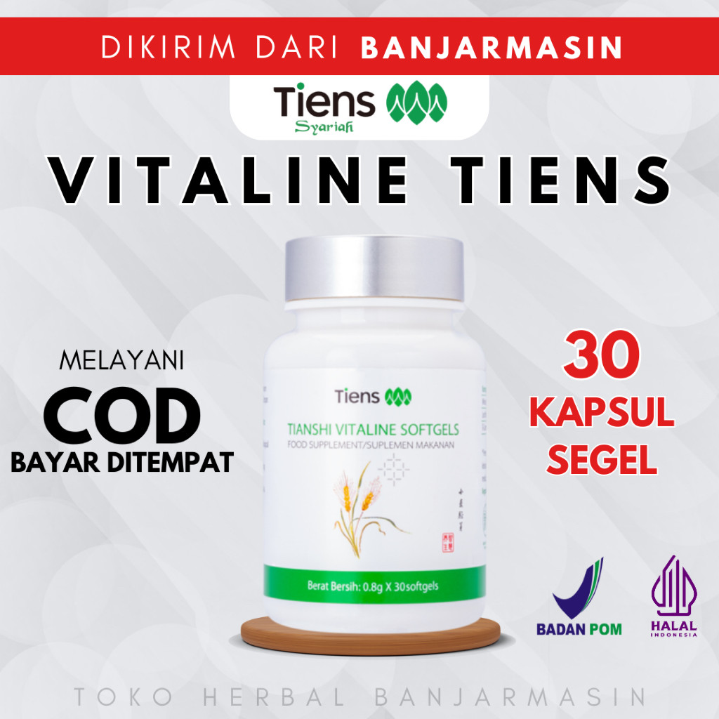 TIENS Vitaline Softgels Original Pemutih dan Pencerah Kulit 1 Botol Segel Isi 30 Kapsul Halal BPOM
