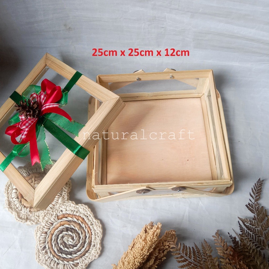

New product (B161) NATAL SERIES Keranjang Full Mika 25cm Pita Hampers Exclusive l Wadah Hampers l Parcel l Hadiah l Hantaran l Seserahanl Nikahan l Syukuran l Naturalcraft