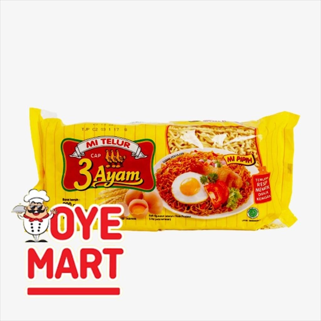 

MIE TELUR KUNING CAP 3 AYAM 200GR MI PIPIH