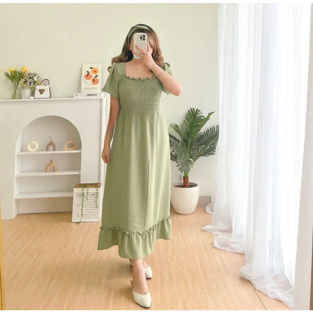 WILLSHA - ZNF FASHION DRESS WANITA LINA / Dress Camila Wanita / Outfit Dress Lengan Pendek / Crepe D