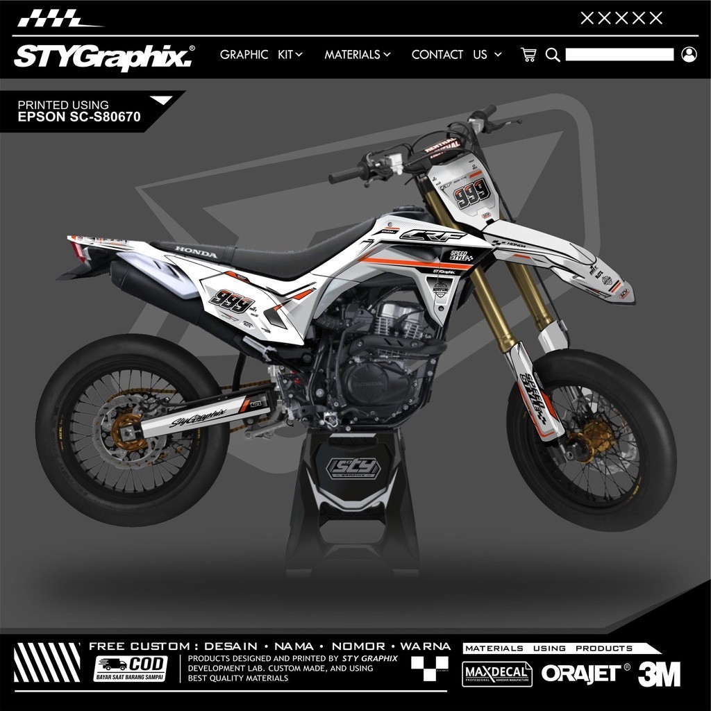 DECAL CRF 150L ABU-ABU ORANGE KEREN FULL BODY