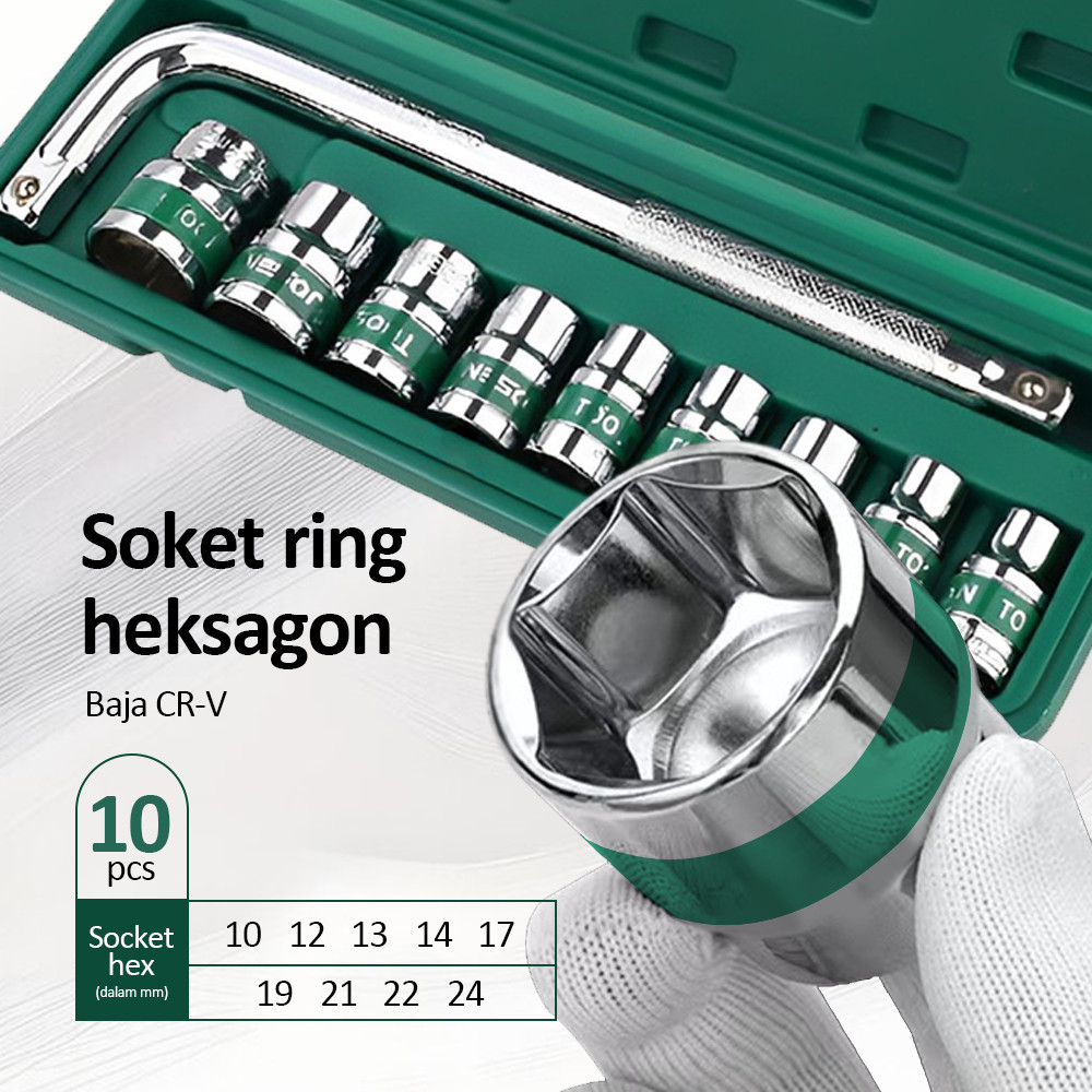 JKLP Bonkyo Mata kunci sok set Mata Sock Set Dan Gagang Sock L/Kunci Set Kunci Mata Shock TOOL KIT