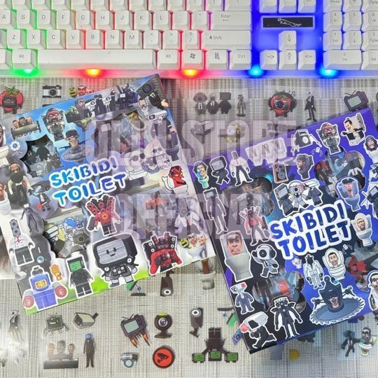 

Sticker Viral Skibidi Toilet Label Hp Buku Diary Isi 100Lembar