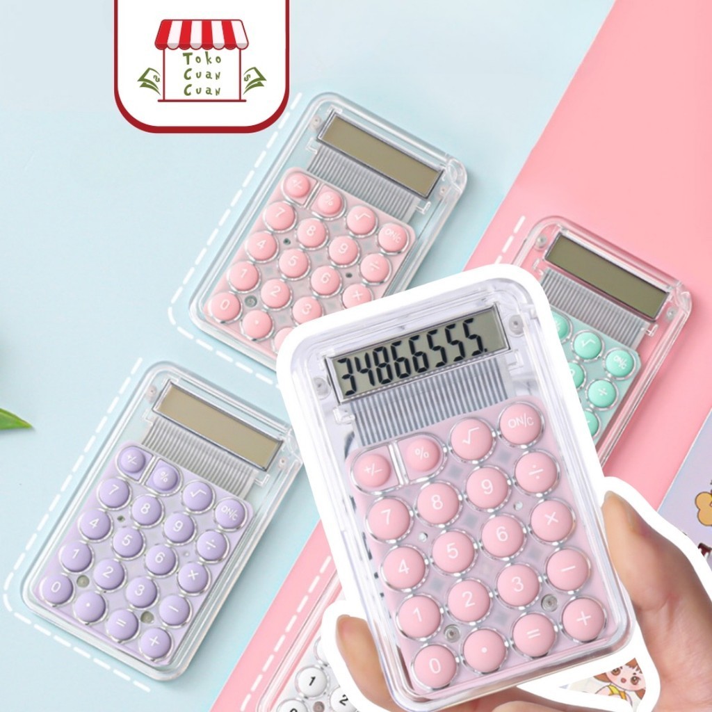 

TCC Kalkulator Pastel Mini Transparan Kalkulator Kecil Imut Kalkulator Permen Electronic Calculator