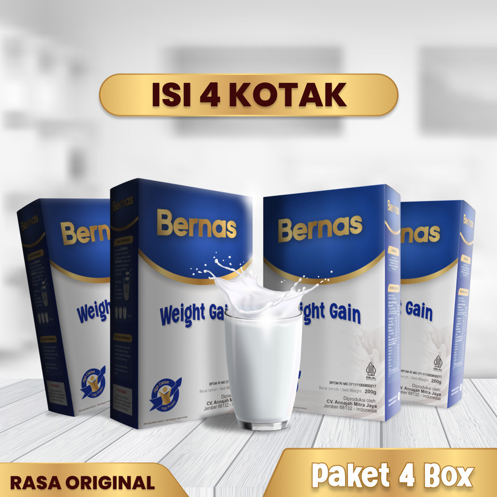 

Paket 4 Kotak Susu BERNAS || Susu Tambah Berat & Tinggi Anak || Tinggi Protein & Tinggi Kalsium