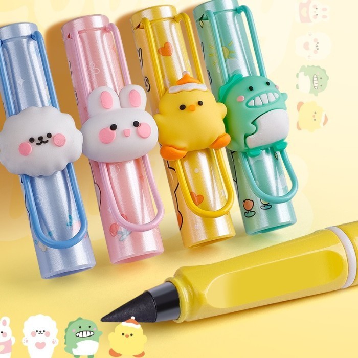 

promo ✨ -Pensil Abadi Tanpa Batas Anti Patah Ajaib Eternal Pensil Lucu - BEAR PUTIH