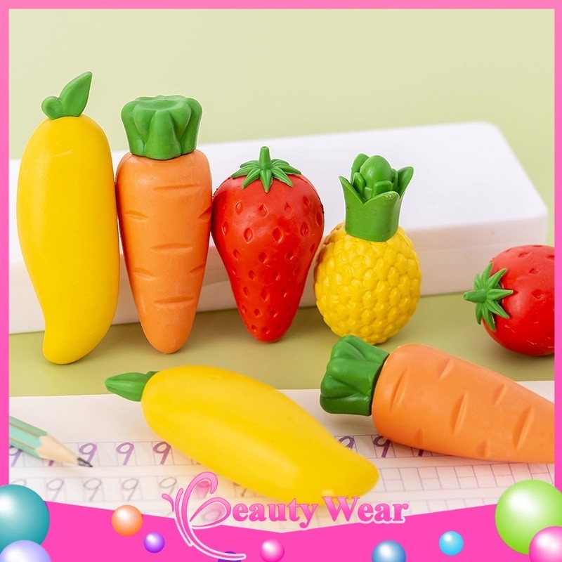 

Penghapus Pensil Karakter Buah Buahan Lucu Set 3pcs