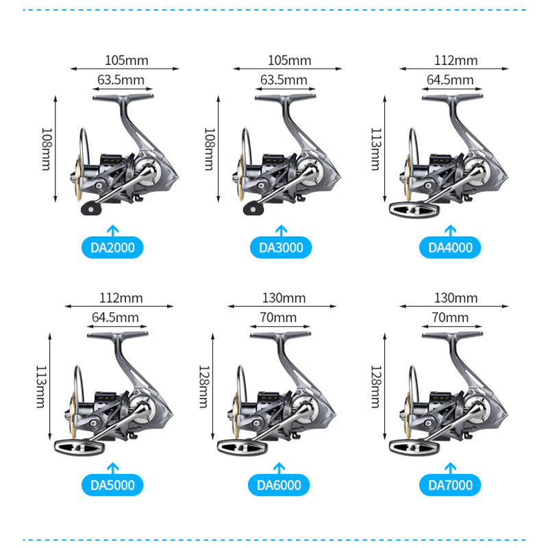 New Product Coralov Deukio Reel Pancing Da2000-7000 Ril Pancing Kuat Full Metal Reel Pancing