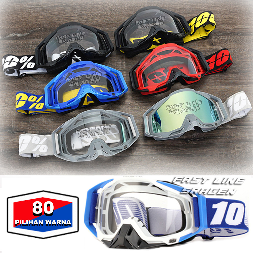 GOOGLE 100 PERCENT KACAMATA HELM TRAIL MOTOR MOTOCROSS MX CAKIL GOGGLE HELM JPX CRF KLX