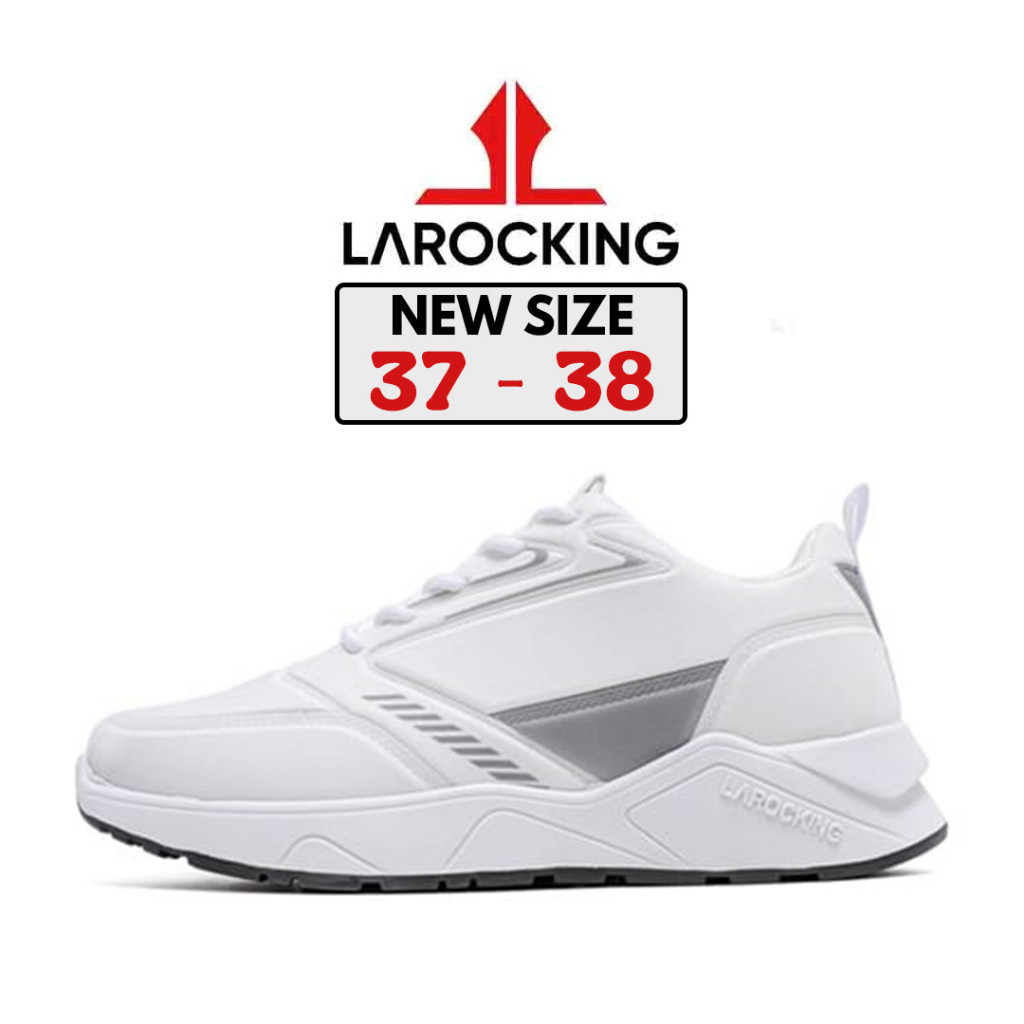 PROMO Larocking - Raptor Putih Polos | Sepatu Sneakers Running Gym Shoes