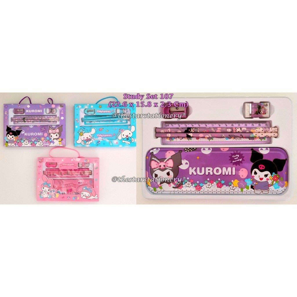 

(1 Set) Study Set Sanrio 107 / Study Set Anak 107 / Paket Alat Tulit Set 5in1 / Set Alat Tulis Anak (1 Set)