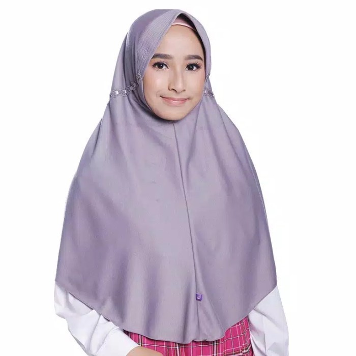 Rabbani Great Innova M Abu-abu Hijab Jilbab Kerudung Sekolah Kaos Best - Abu-abu