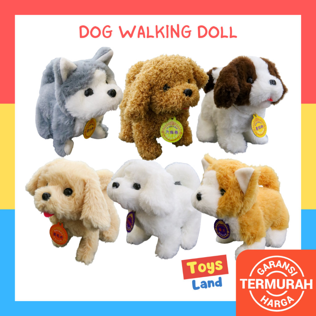 WJ73FG Dog Walking Doll Boneka Anjing Mainan Bayi Boneka Bayi Boneka Anak Boneka Murah Boneka Berger