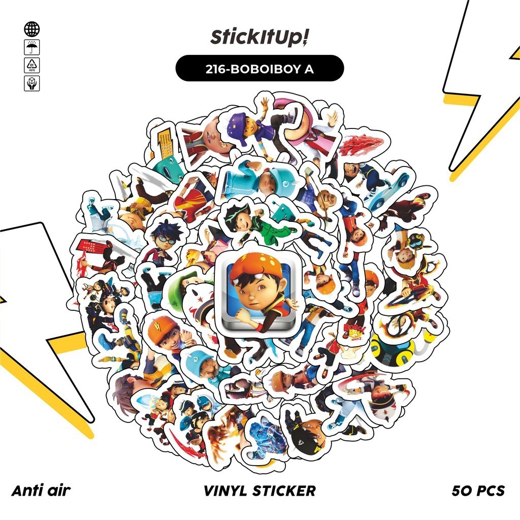 

COD✨ 50 Pcs Stiker Pack Graffiti Motif Kartun Boboiboy Lucu Aesthetic Vynil Waterproof untuk Freebies Sticker Buku Journal Casing HP Laptop