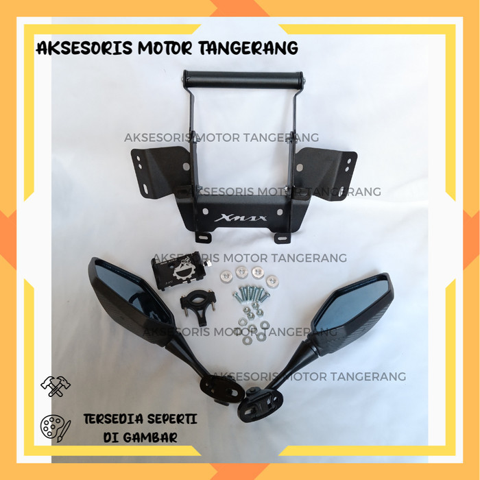 PAKET BREKET SERVO SERPO SPION MODEL NINJA DAN HOLDER HP ALUMUNIUM Z072 MOTOR XMAX250/300 TERBARU BR