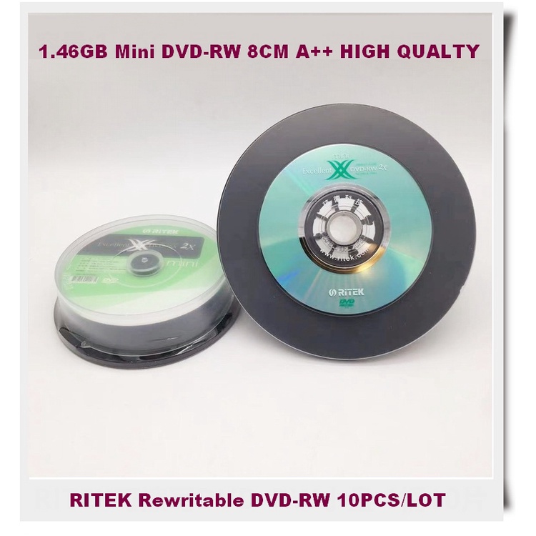 2X Mini DVD- RW Rewritable DVD-RW 1.46GB Blank Discs Empty DVD 8CM 3INCH Re 10pcs/lot