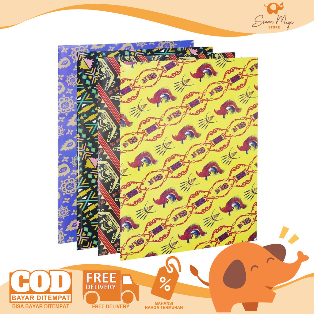 

SIDU Kertas Kado Motif Etnik Ukuran 49x64cm SATUAN Ethnic Gift Wrap Murah