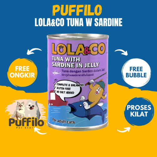 

MAKANAN KUCING BASAH KALENG LOLA TUNA W/ SARDINE