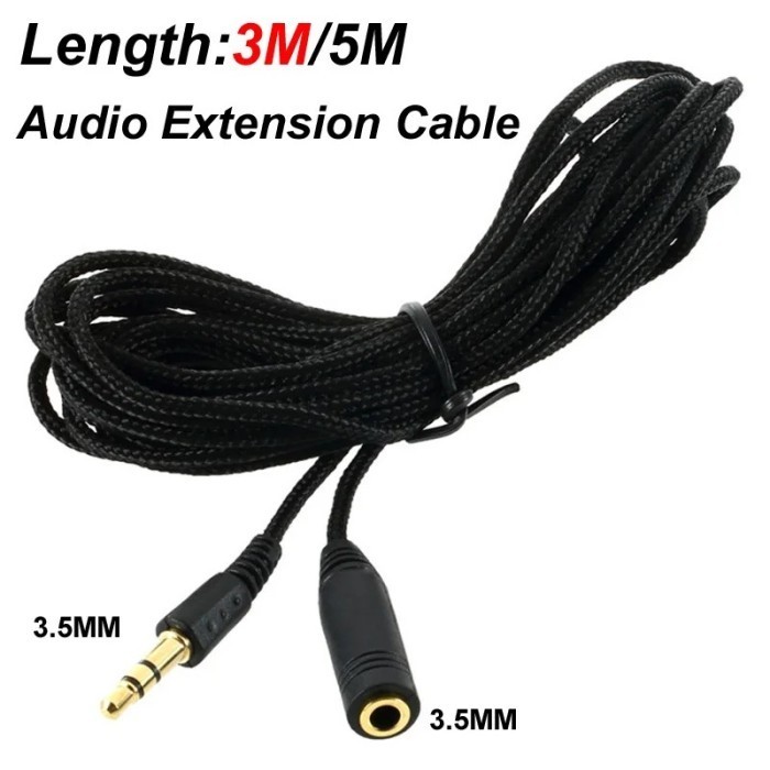 Headphone Extension Cable 3.5mm Jack Male to Female 3.5mm AUX Cable Audio Stereo Extender Cord Earph