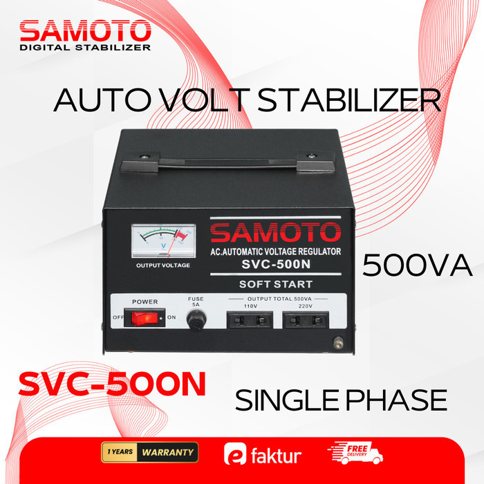 SVC-500N STABILIZER SAMOTO SINGLE PHASE 500VA