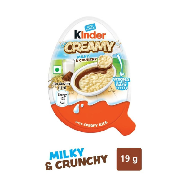 

Kinder Creamy Milky & Crunchy Chocolate Krim Susu Renyah Crispy 19gr