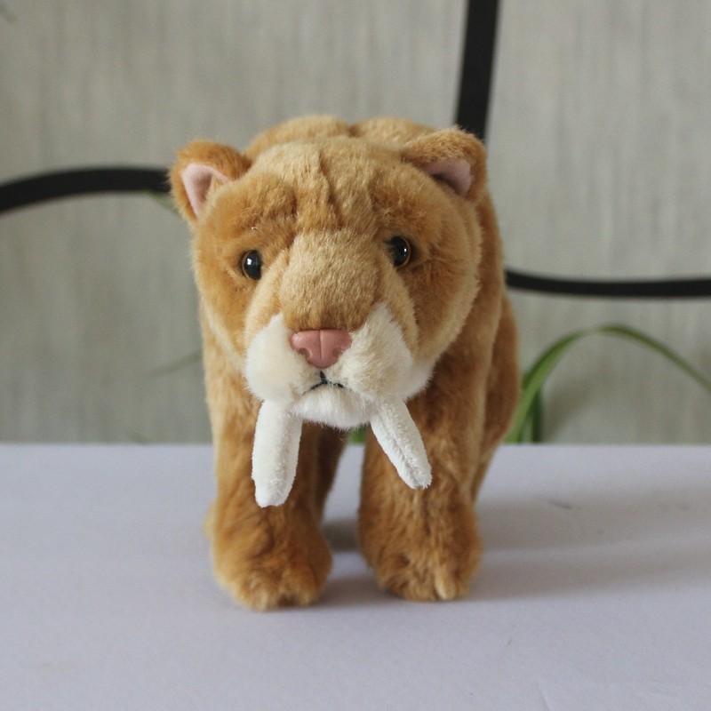 Plush saber toothed tiger  model  doll  toy