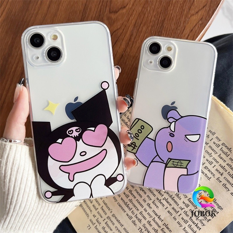 Casing Iphone Couple Kuromi Lucu Love  Case Bening Clear Case Iphone 13 12 11 PRO MAX 14 15 PLUS XS 