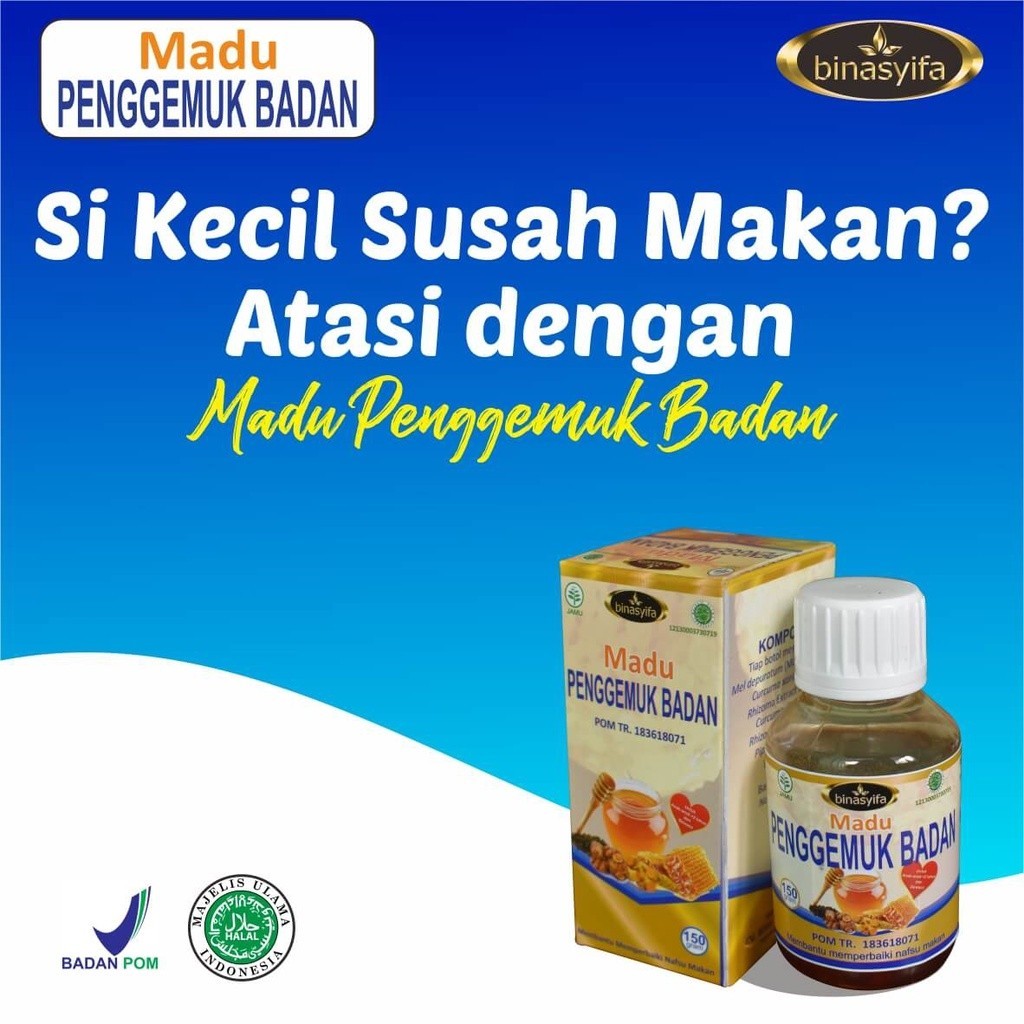 

Binasyifa Madu Penggemuk Badan Menambah Nafsu Makan Anak Dan Dewasa Hasil Permanen Tanpa Efek Samping Binasyifa Herbal Asli Original Binasyifa