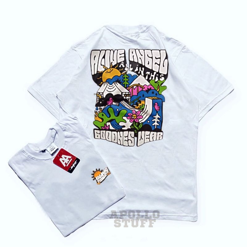 KAOS SURFING ORIGINAL T-SHIRT KAOS DISTRO DOODLEWORLD SUMMER BAJU DISTRO KATUN PUTIH VIBES ALIVE ANG