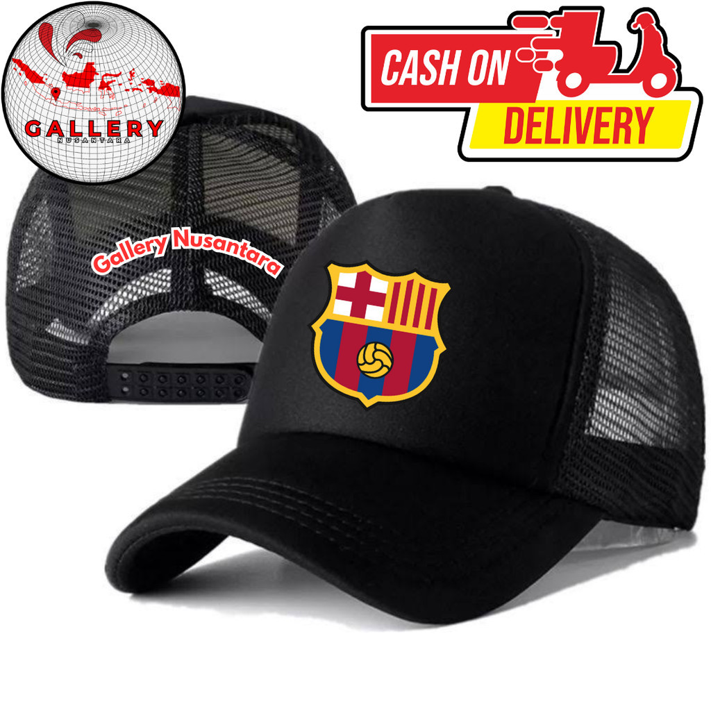 Gallery Nusantara Topi Trucker BARCELONA - Topi Distro BARCELONA Logo - Topi BARCELONA Premium - Top