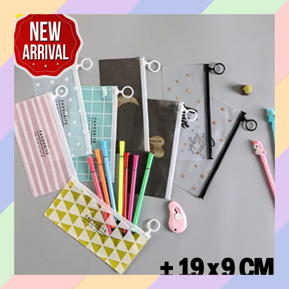 

AT08 Tempat Pensil Pulpen TRANSPARAN ZIPLOCK Lucu Alat Tulis Penggaris 23C5