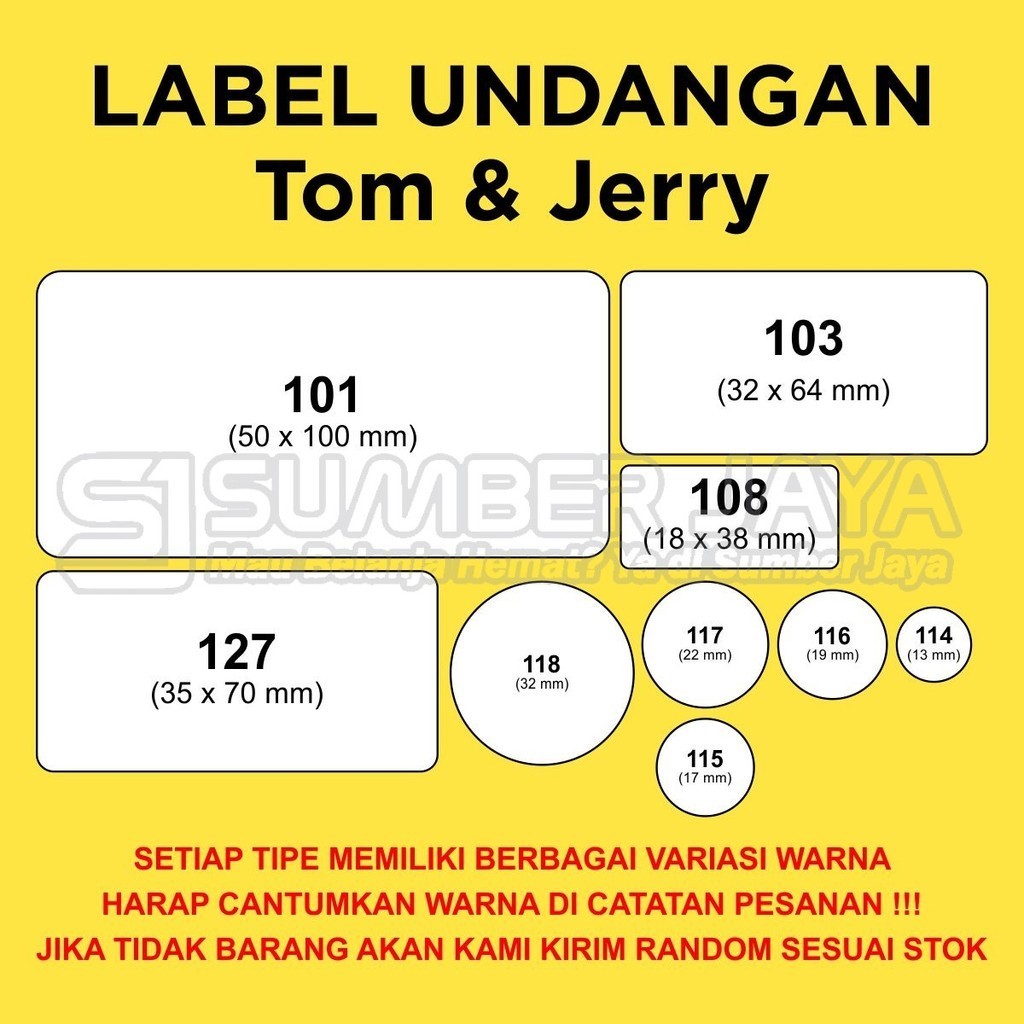 

Kertas Label Bulat Dot Tom & Jerry Stiker Label Dot Warna-Warni