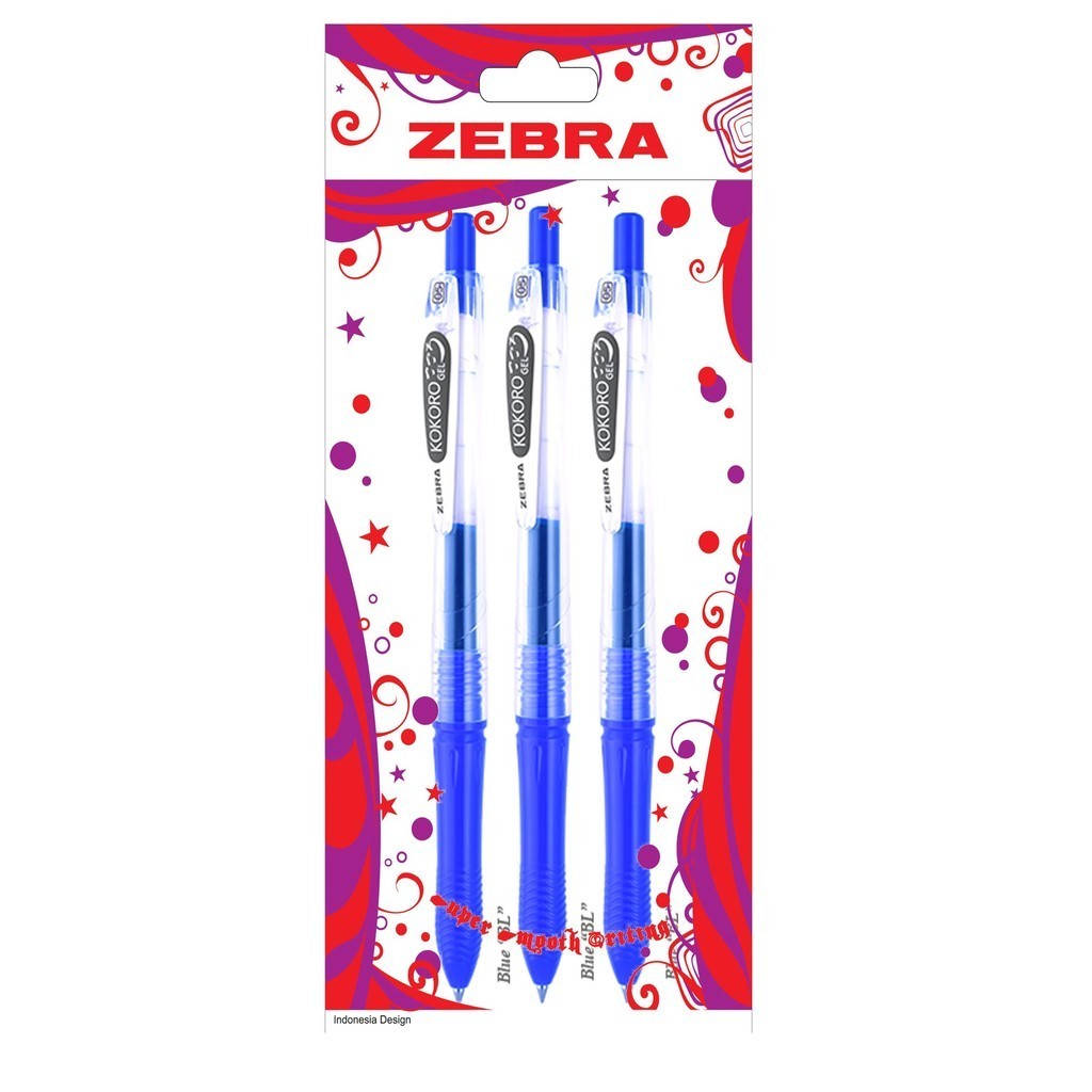 

ZEBRA Kokoro Set 3 Pulpen Gel 0.5mm Gel Pen Alat Tulis