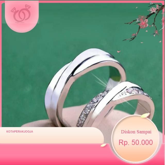 Terbaru Cincin Kawin Silver Nikah Tunangan Couple Lamaran Palladium Perak MURNI - By Cincin nikah