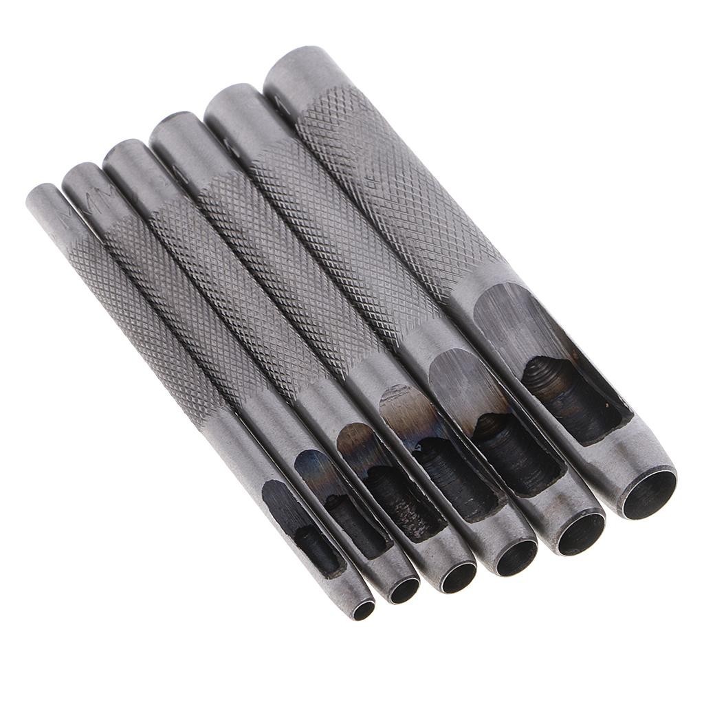 

6Pcs Leather Tools Leather Punch Leathercraft Hole Craft Set Hollow Puncher Belt Punch 9mm - 19mm for Clothing Canvas