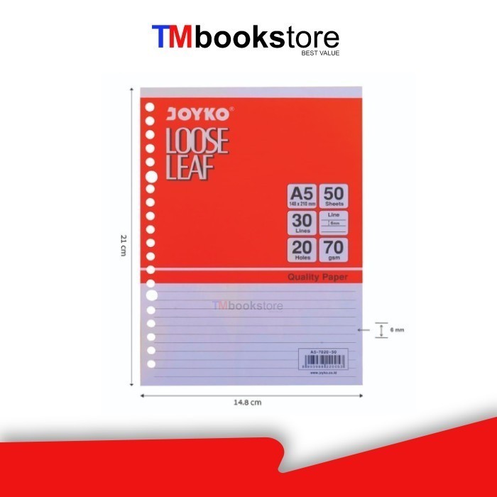 

LOOSE LEAF A5-7020 50 SHEET JOYKO