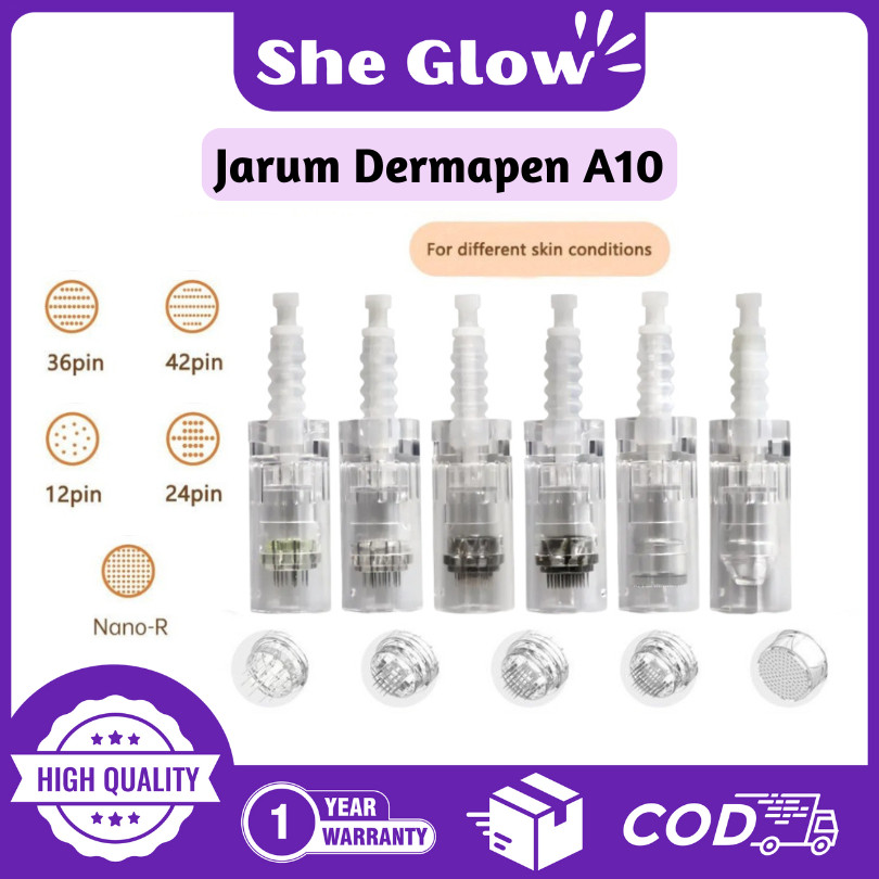 She Glow (GARANSI 1 TAHUN) Dr.pen A10-W Jarum Dermapen A10 Dermapen A10 variasi jarum Nano-R 24pin 1