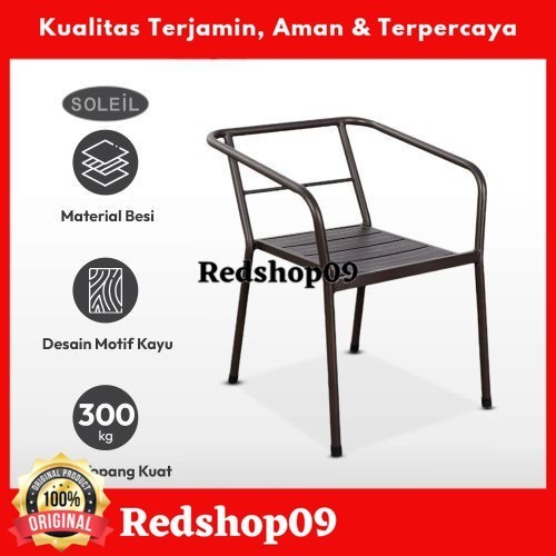 Soleil Onix Kursi Teras Berlengan Steel - Hitam/Kursi Teras/kursi Besi/kursi