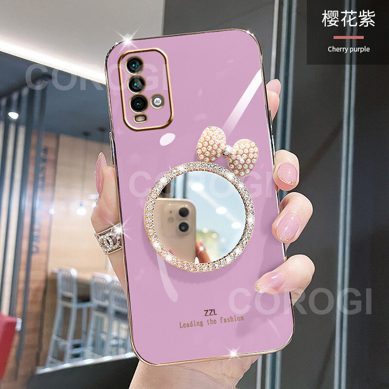 Casing HP Xiaomi Redmi 9  Redmi 9A  Redmi 9C  Redmi 9T Cermin Mewah 6D Plating Square Bumper Bumper 