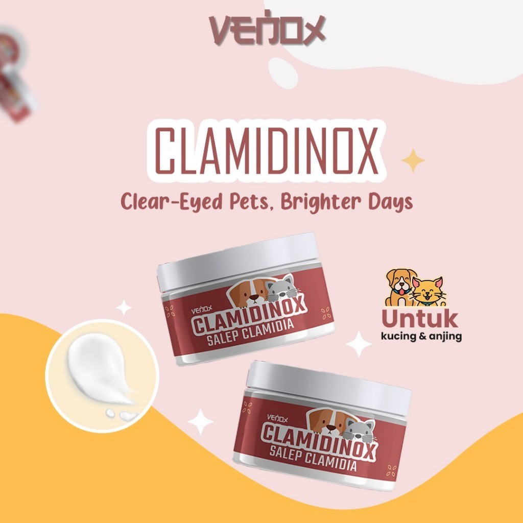 VENOX CLAMIDINOX Salep Obat Clamidia Mata Kucing Anjing Anti Infeksi Iritasi Merah Bengkak Kering Ba