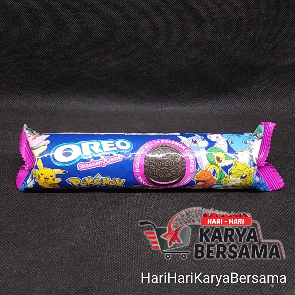 

OREO BISKUIT SANDWICH COKLAT KRIM RASA STRAWBERRY 119.6GR