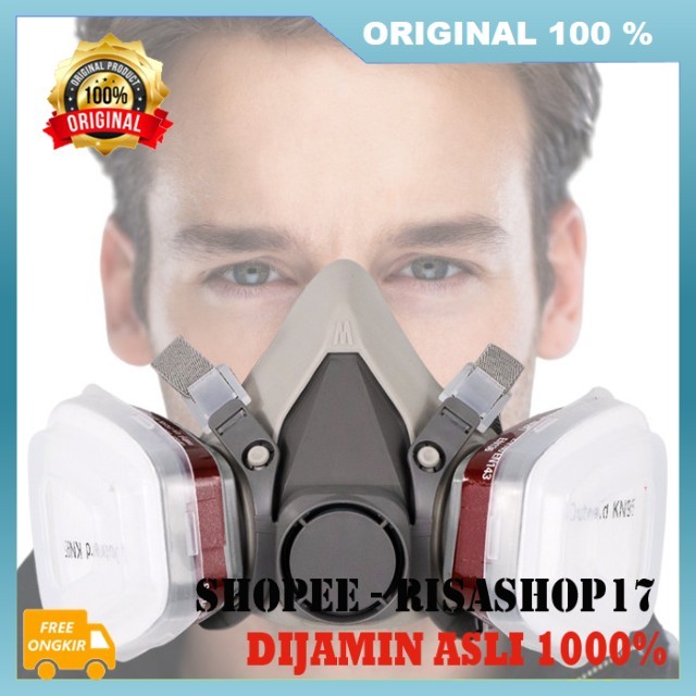 Respirator Half Mask Masker Respirator Masker Cat Semprot Respirator Masker Gas Respirator 100% ASLI