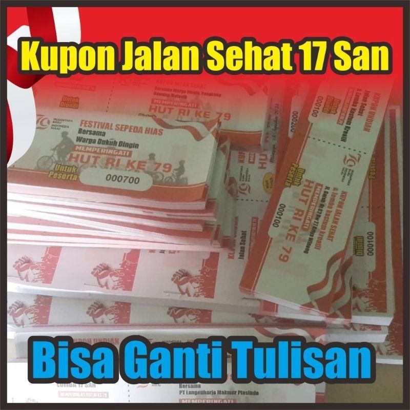 Cetak KUPON JALAN SEHAT 17 san Murah