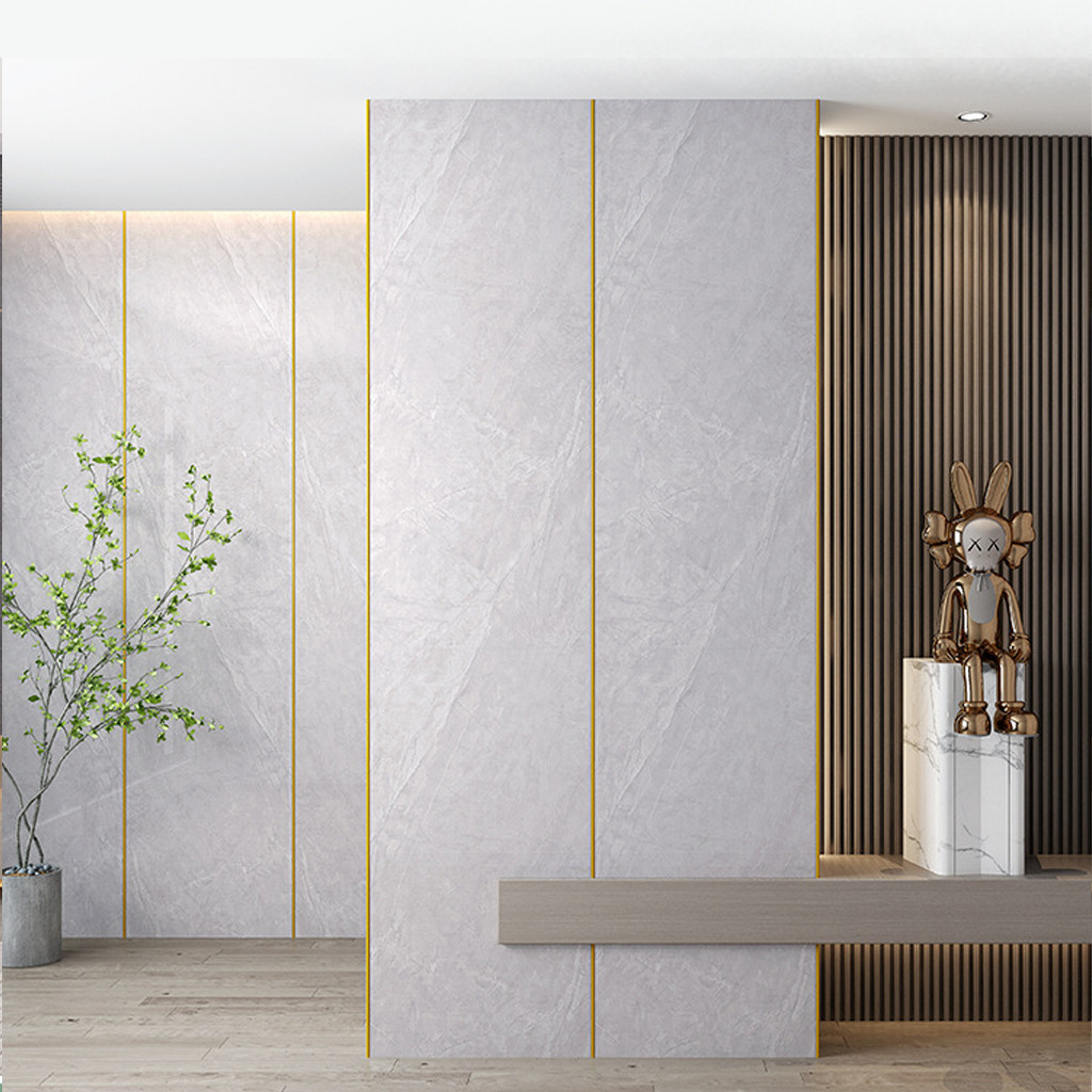 Aimilo Wallpaper Dinding Vinyl Marble Glossy 60CM X 3 Meter Roll Foam PVC Anti Air Wallpaper Dapur