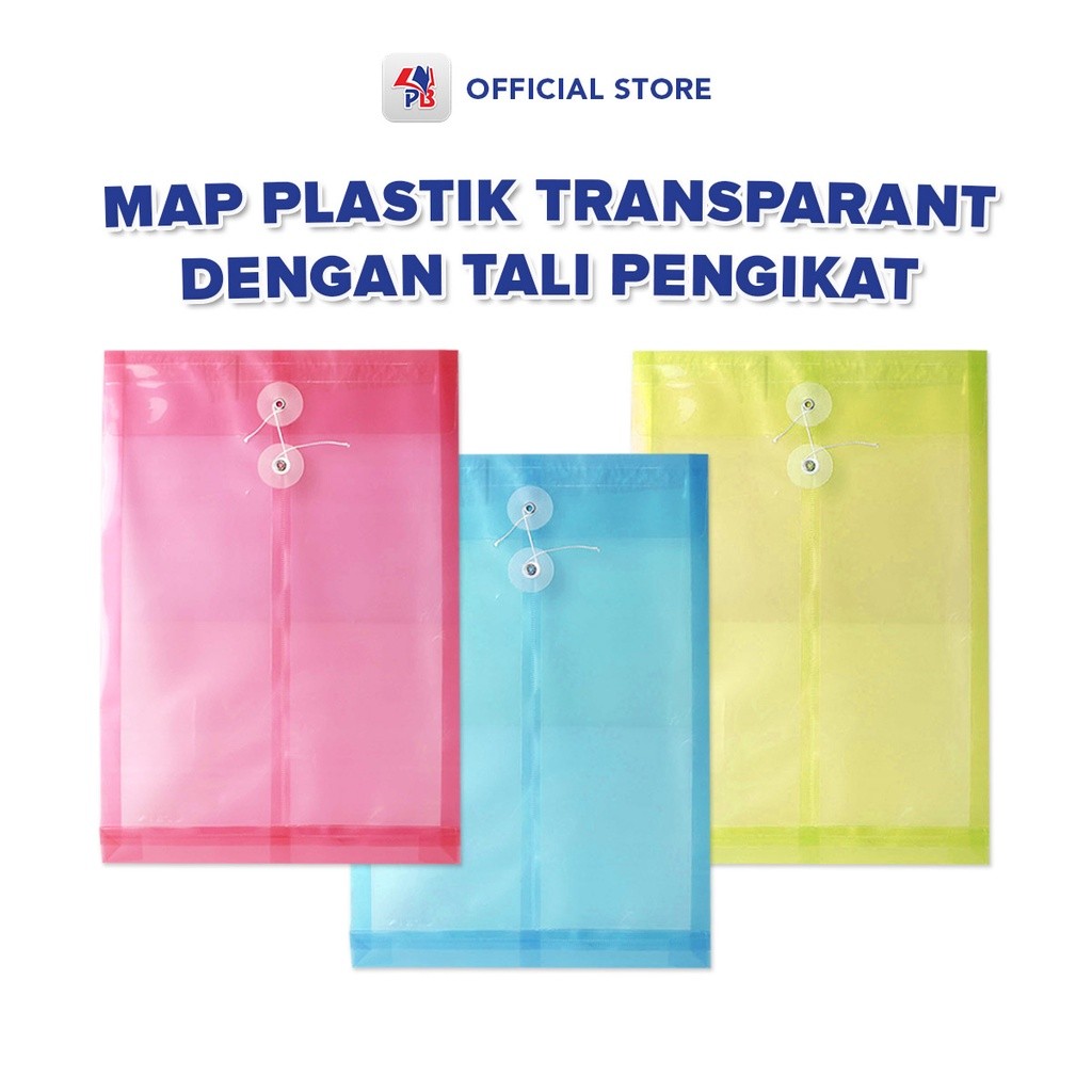 

Map Plastik / Map File Tali F4 Warna Map Tali Kancing Bening File Folder Transparan