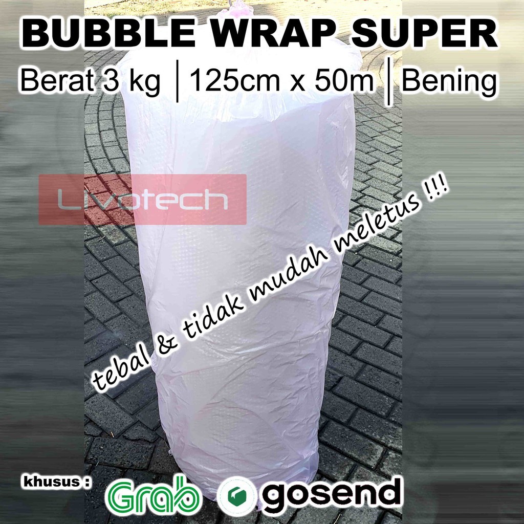 

SUPER Bening 125cm x 50m 3kg Premium Tebal Babel Wrapping Pack Eceran Murah Clear Grosir